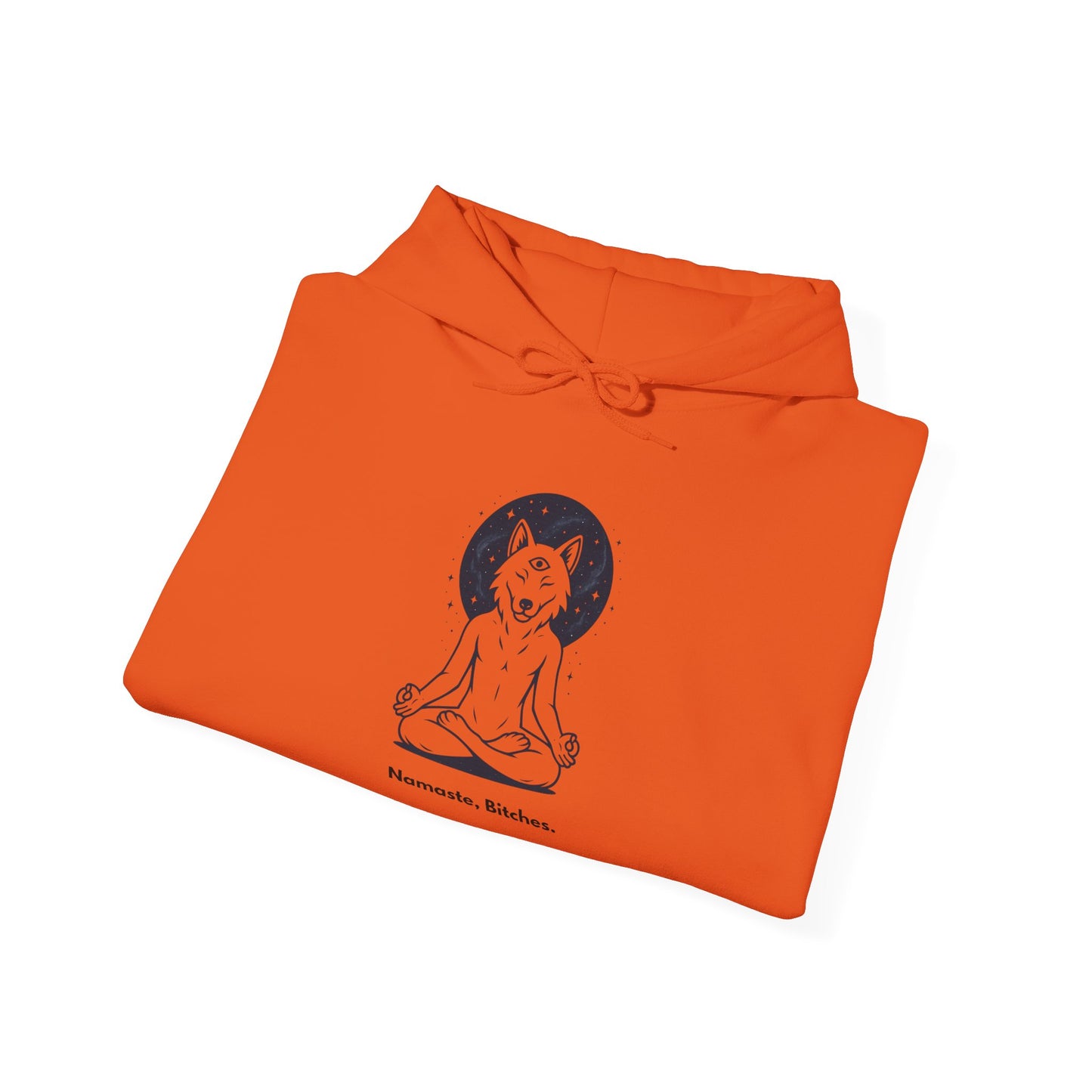 Namaste Bitches – Zen Looks Good on You - Existential Beast Hoodie: Cozy Cat-Inspired Sweatshirt, Unisex Pullover, Comfort Wear, Unique Gift, Meditation Inspired