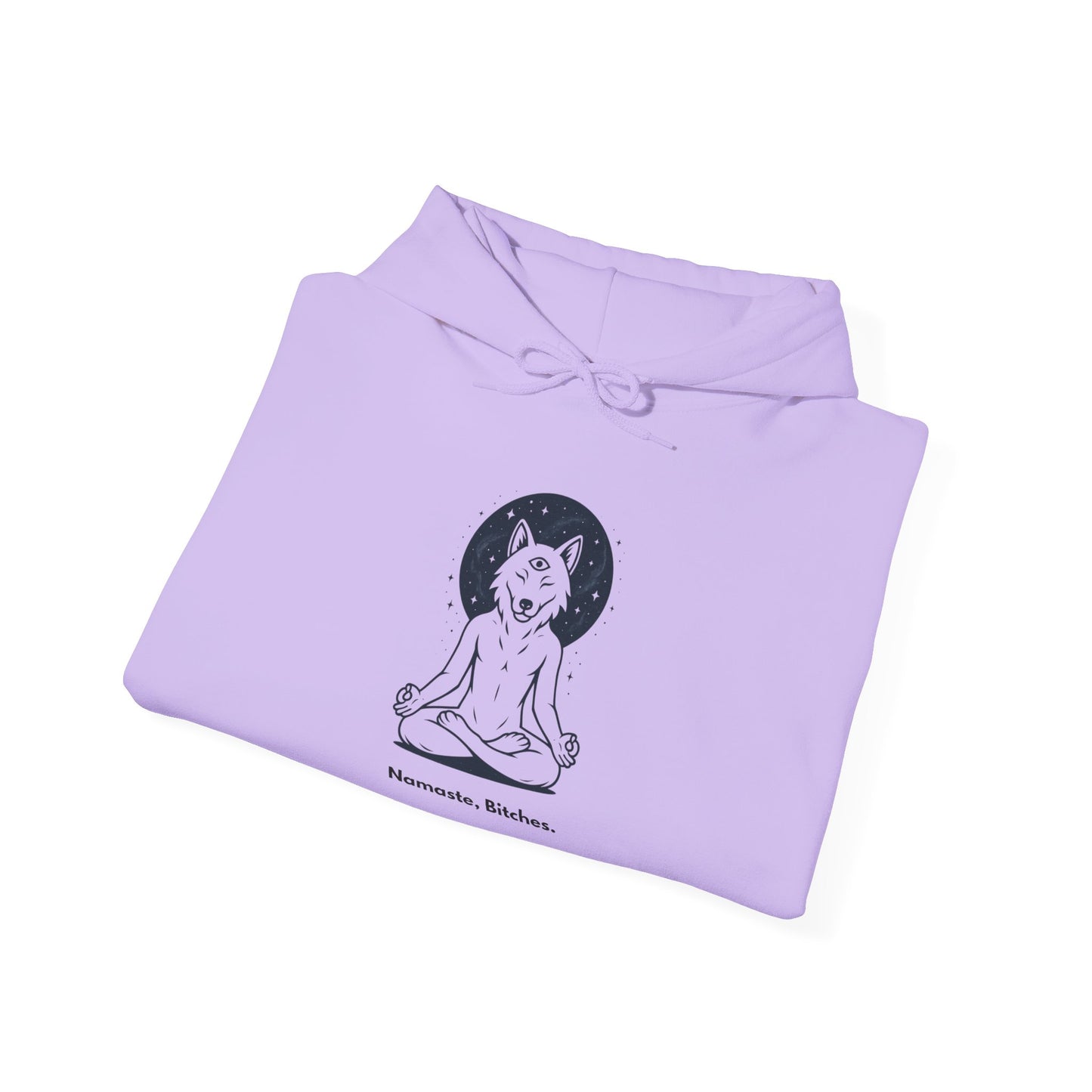 Namaste Bitches – Zen Looks Good on You - Existential Beast Hoodie: Cozy Cat-Inspired Sweatshirt, Unisex Pullover, Comfort Wear, Unique Gift, Meditation Inspired