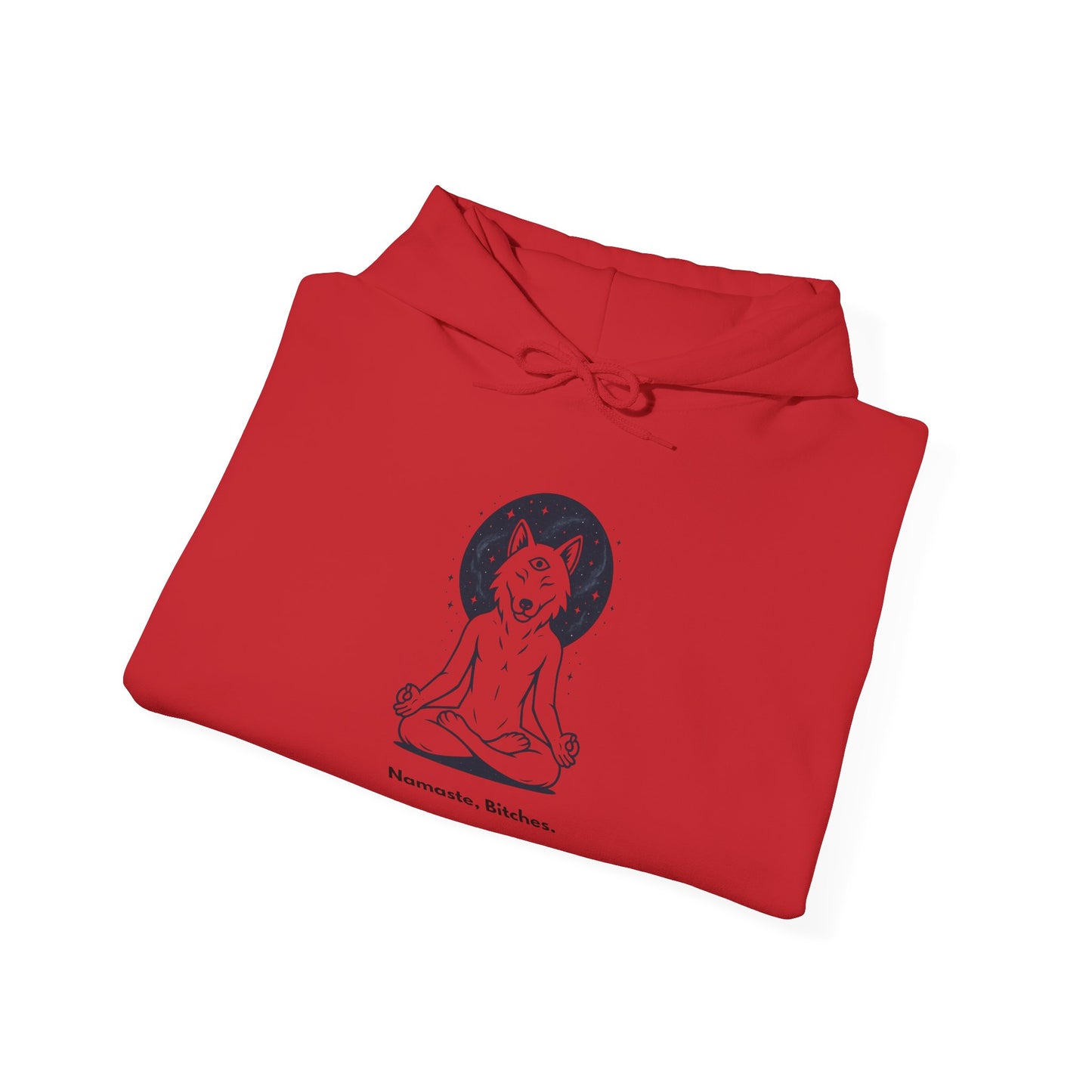 Namaste Bitches – Zen Looks Good on You - Existential Beast Hoodie: Cozy Cat-Inspired Sweatshirt, Unisex Pullover, Comfort Wear, Unique Gift, Meditation Inspired