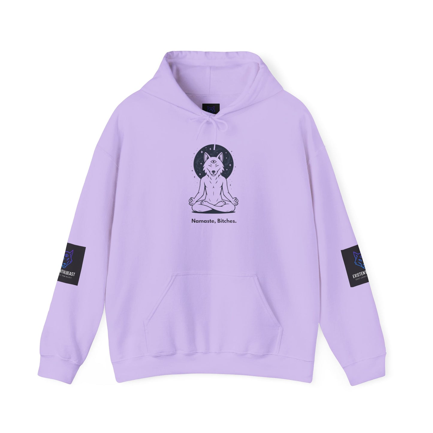 Namaste Bitches – Zen Looks Good on You - Existential Beast Hoodie: Cozy Cat-Inspired Sweatshirt, Unisex Pullover, Comfort Wear, Unique Gift, Meditation Inspired
