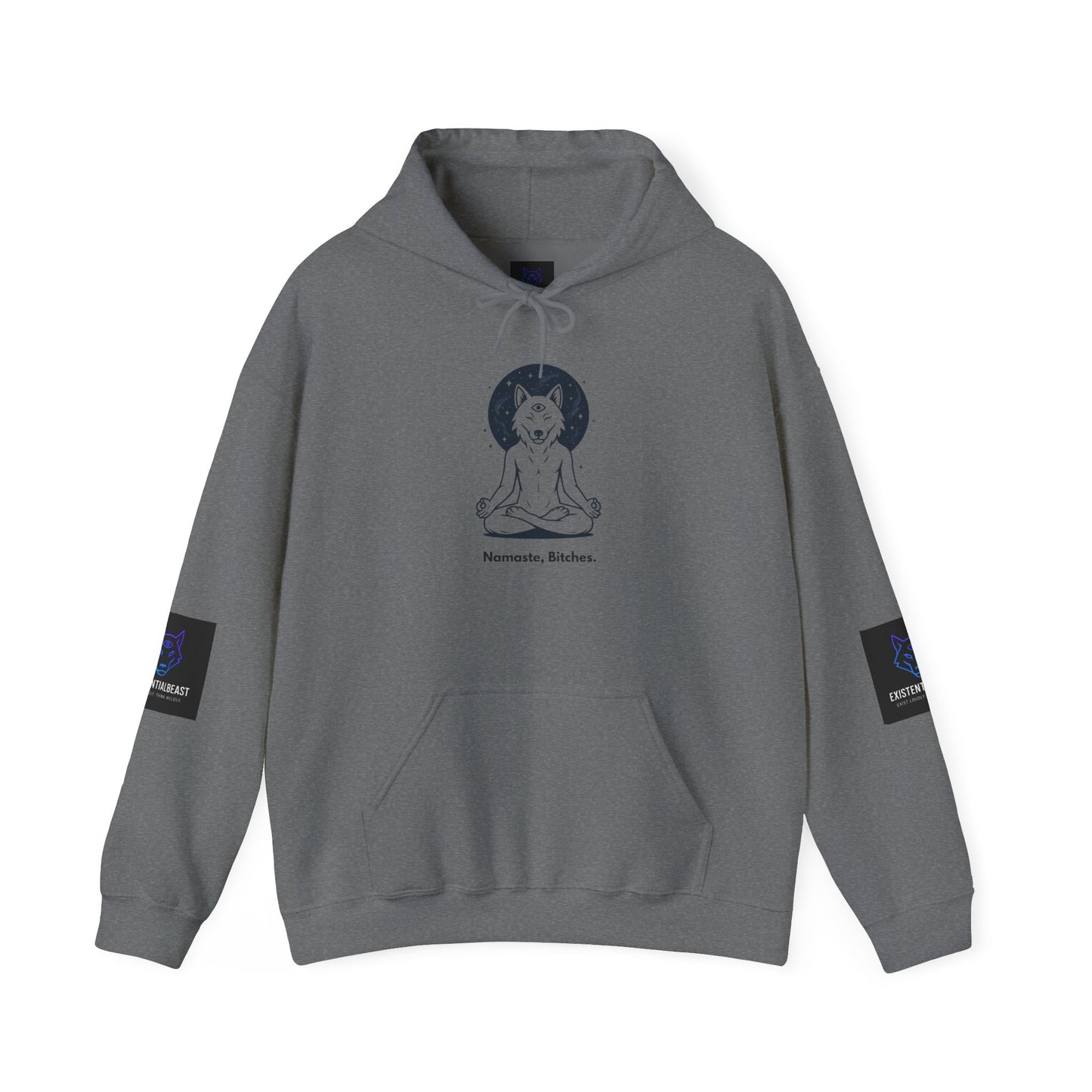 Namaste Bitches – Zen Looks Good on You - Existential Beast Hoodie: Cozy Cat-Inspired Sweatshirt, Unisex Pullover, Comfort Wear, Unique Gift, Meditation Inspired
