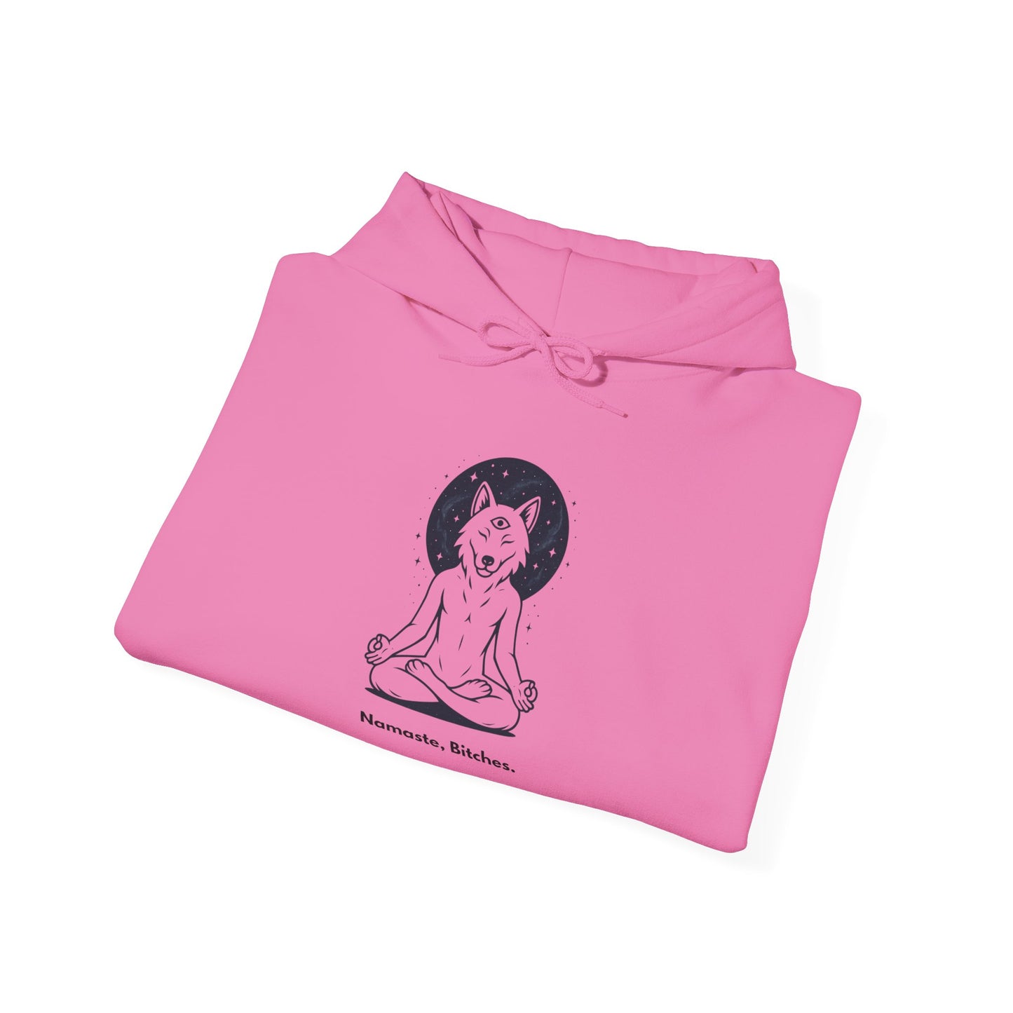 Namaste Bitches – Zen Looks Good on You - Existential Beast Hoodie: Cozy Cat-Inspired Sweatshirt, Unisex Pullover, Comfort Wear, Unique Gift, Meditation Inspired