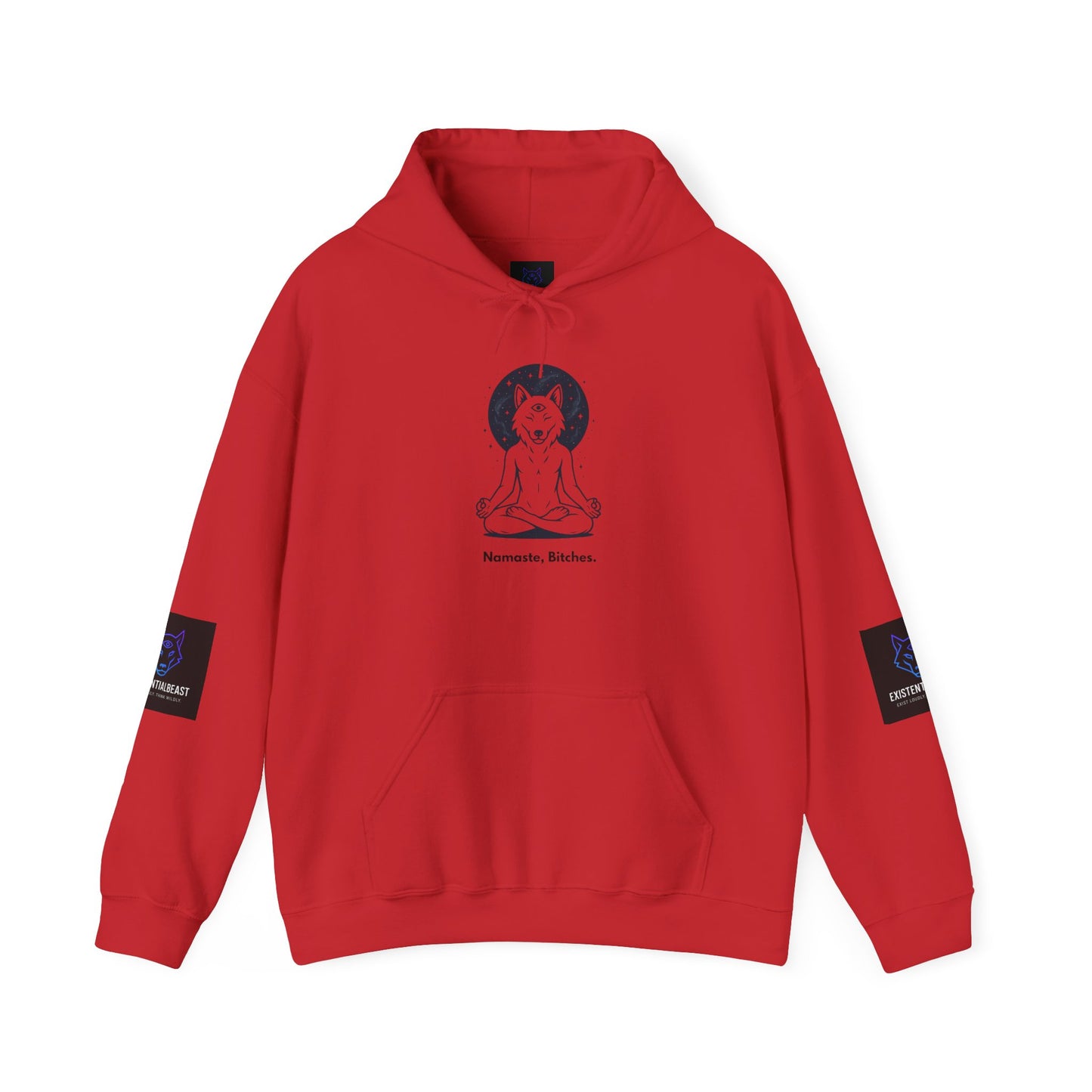 Namaste Bitches – Zen Looks Good on You - Existential Beast Hoodie: Cozy Cat-Inspired Sweatshirt, Unisex Pullover, Comfort Wear, Unique Gift, Meditation Inspired
